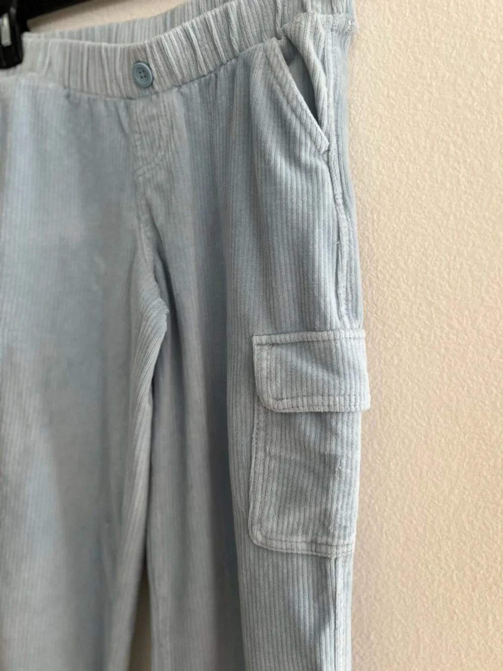 Cat & Jack Light Blue Corduroy Cargo Joggers - Picture 4 of 10